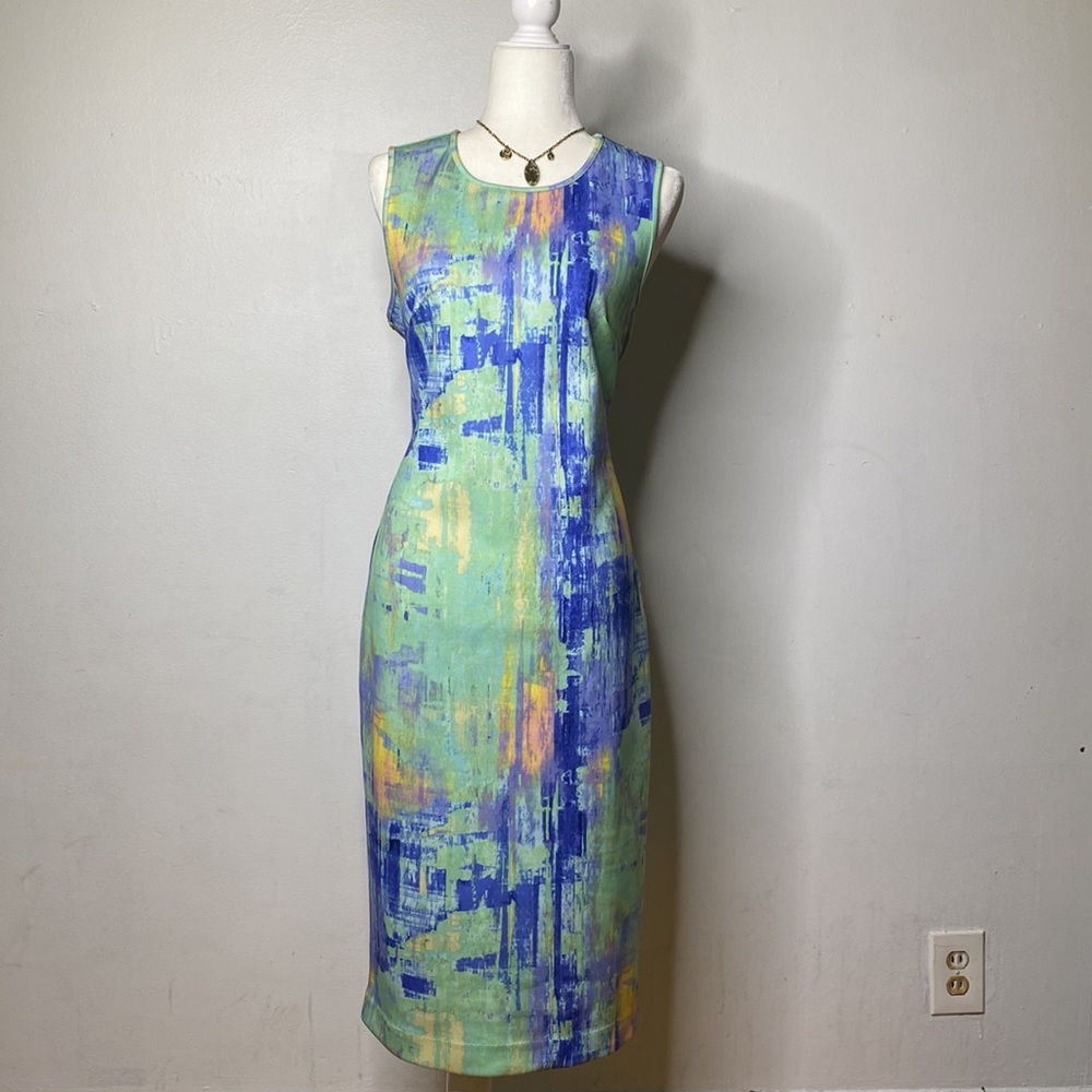 Green Blue Mesh Dress